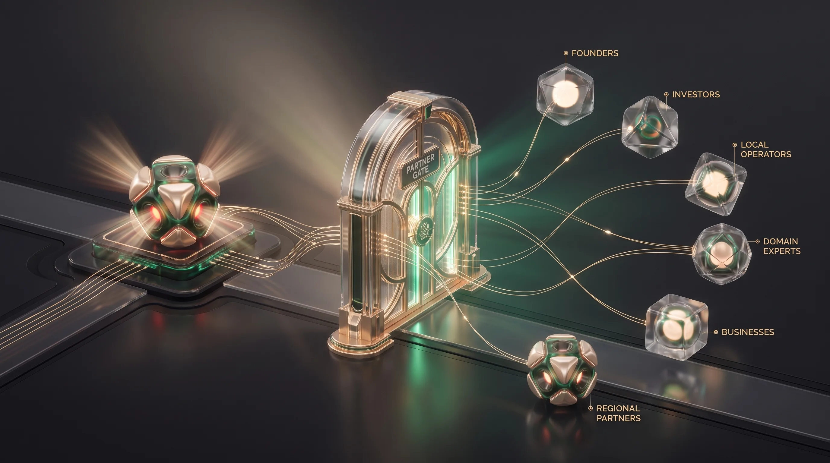 Two systems connecting through a golden gate — Baqshi and its partners.